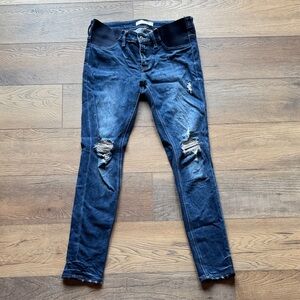 Maternity KanCan Dark Blue Distressed Skinny Jeans